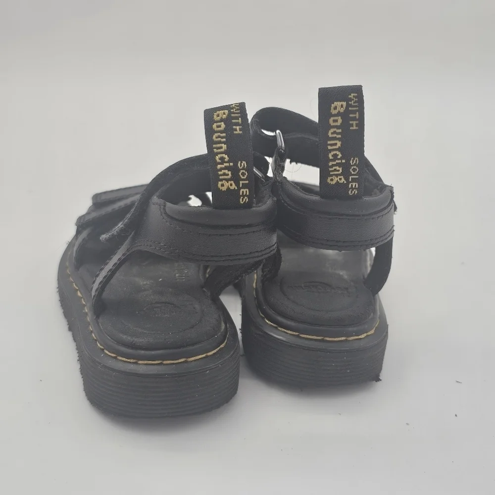 Dr. Martens Klaire Junior Leather Strap Sandals Black Kids 11 – Hook And Loop